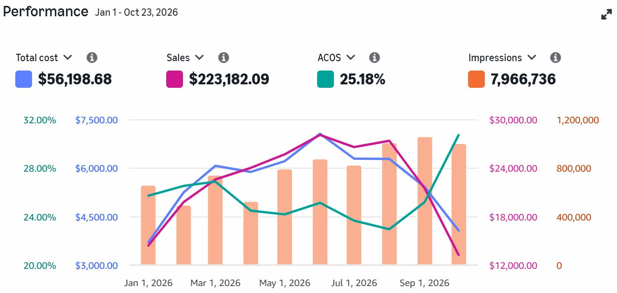 Anonymized Amazon PPC performance example 3